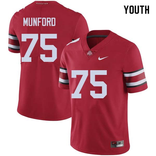 Ohio State Buckeyes #75 Thayer Munford Youth Player Jersey Red OSU66505